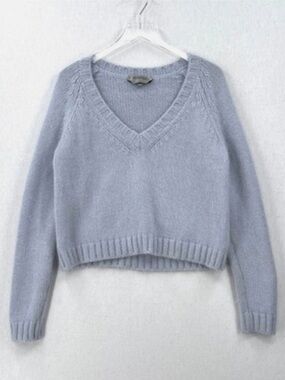 Sportmax x Max Mara Blue Luxuriously Soft Angora Wool Sweater